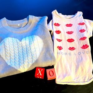 Get ready for Valentine’s Day! Combo sweater and t shirt!